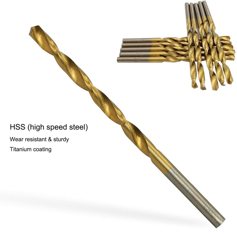 Drill Bit Set, Vidillo 60pcs Titanium Twist Drill Accessories Tool