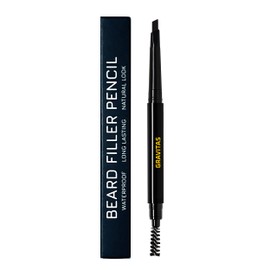GRAVITAS Eyebrow Pencil and Beard Filler Pencil – Waterproof, Double-Ended Automatic Angled Tip & Spoolie Brush, Cruelty-Free (Black)