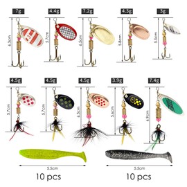 1 Box Spinner Bait Set, 20 Soft Fish Baits, Fishing Gear Swivels, Fish Baits, Fishing Tools, Fishing Supplies, Fishing Accessories And Equipment, Suitable Gifts For Fishing Enthusiasts