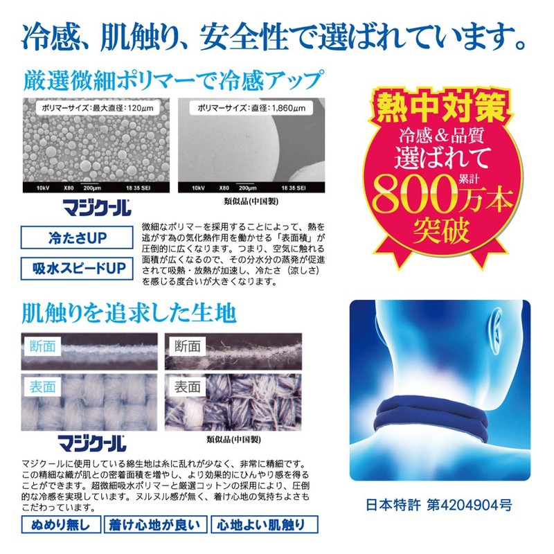 Daisaku Shoji MCFT6-NBR Cooling Neck Cooler, Navy, M, Normal, Magicool