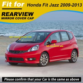 Goholy Car Door Side Rearview Mirror Cover Compatible With Honda Fit Jazz 2009 2010 2011 2012 2013 Housing Rearview Mirror Protective Cover Black Right Side