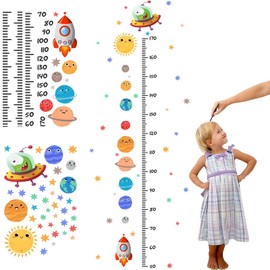 BAYLOVE Tabla de Crecimiento, Tabla de Altura para Niños, Pegatinas de Altura con Dibujos Animal, Adecuado para Decoración de Pared de Habitación, Guardería, Sala de Estar (Colección Stellar)