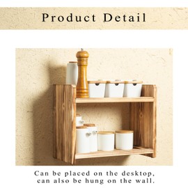 Cloud Fragrant Large 2-Tier Wood Spice Rack, 15.7×7.9×12 a countertop Organizer for Kitchen and Bathroom Storage, Display of Cosmetics 2