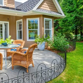 GlasFlength Garden Fence with 5mm Thick Metal Wire Decorative Fence Panels Garden Border Fence Small Fence Panels 17"W x 32"H Outdoor Fence for Dogs Metal Garden Fencing 7 Pieces Black