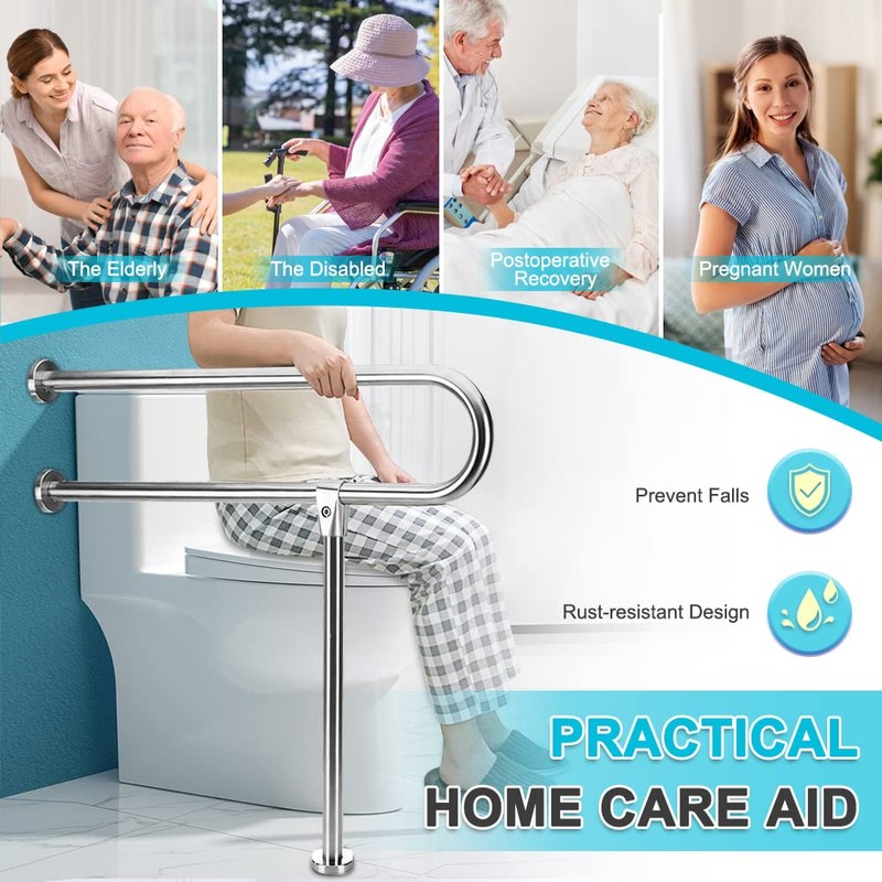 Handicap Grab Bars Rails 30-Inch Toilet Handrails Bathroom Safety Bar