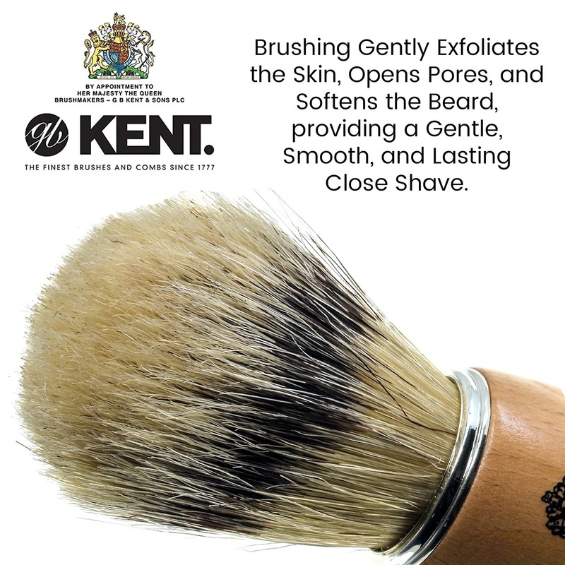 Kent Large Wooden Bristle Shaving Brush Large - Wood -