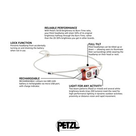 Petzl Bindi Stirnla, orange, 35g