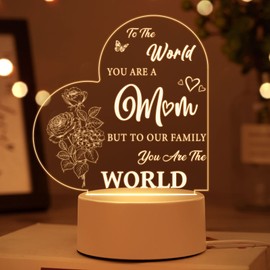 Mom Christmas Gifts - Mom Birthday Gifts Engraved Night Light with Beautiful Words, Birthday Gifts for Mom, Mom Gifts from Daughter. Idea Christmas Gifts for Mom