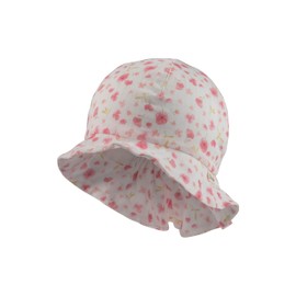 Sterntaler Sun Hat Flowers – Peaked Cap Baby with Neck Protection – Summer Hat Girls Made of Cuddly Organic Cotton – Sun Hat Baby with Print – Lined with Batiste, ecru