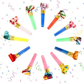 Editbar 100 Stück Tröten Kindergeburtstag – Party Tröte 24cm, Tröten für Kinderspielzeug, für Junggesellenabschied, Hochzeit, Geburtstagsfeiern, Festliche AnläSse, Weihnachts Party