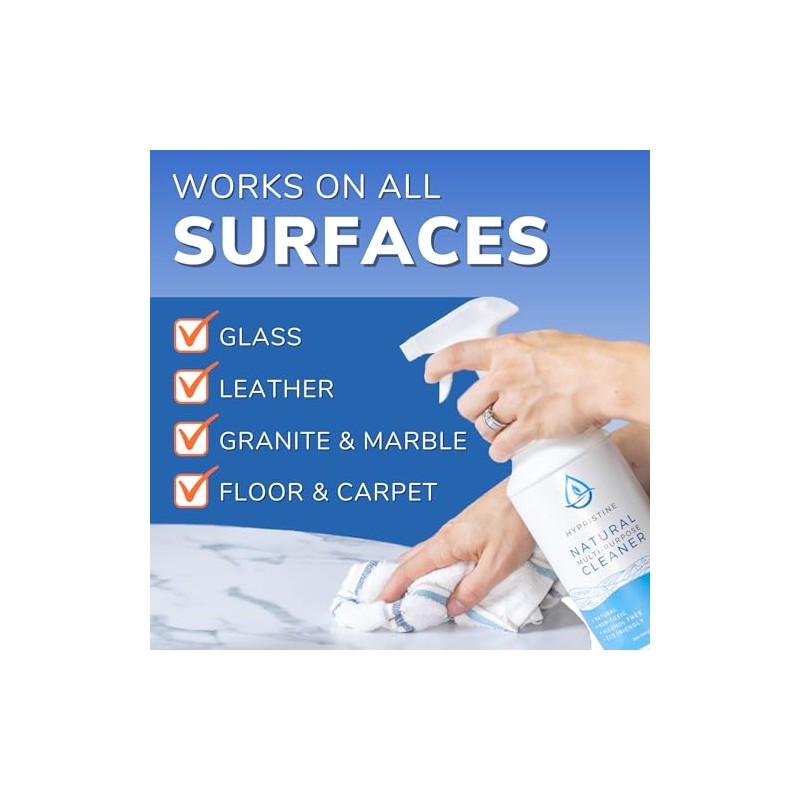 Hypristine Natural Multipurpose Surface Cleaner, 32oz Spray & 2 Pack