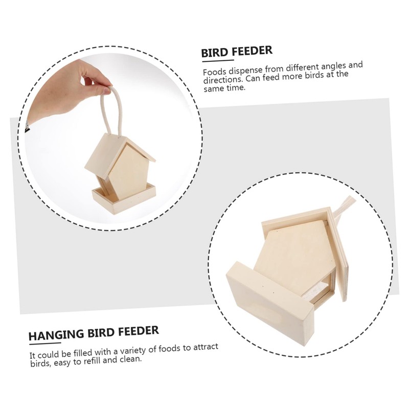 Sosoport Acrylic Wood Bird Feeder Nest Outdoor Wild Bird Feeder