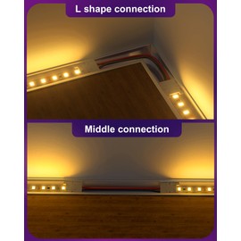 HitLights LED Light Strip Connector, 8mm Single Color 3528 - 6 Inch Any Angle Strip to Strip, 12 Pack