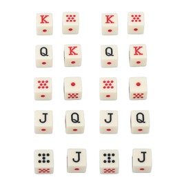 Drfeify Spanish Poker Dice Set Yellow Plastic for Board Games and Digital Teaching Situations