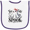 inktastic Too Cute To Spook Baby Terry Cloth Bib White