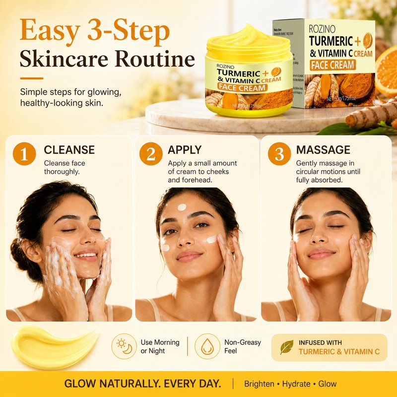 Turmeric Vitamin C Face Cream for Daily Skincare – Lightweight