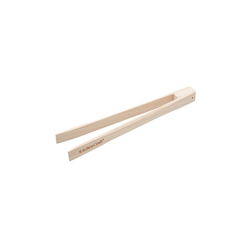 KitchenCraft Toast Tongs, Beechwood, 25cm