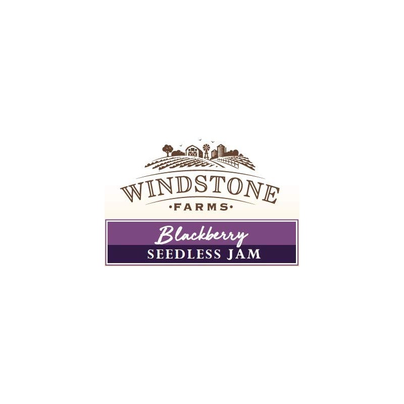 Windstone Farms Seedless Blackberry Jam 13.5oz Jar (6),13.5 Ounce (Pack