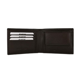 Lotto Mens Genuine Leather Large Wallet with Gift Box, Dark Brown Without Window, Classic