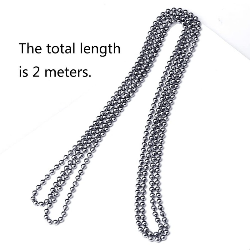 2 Meter/6.5 Feet Roller Blind Chain, 4.5mm Roller Blind Beaded