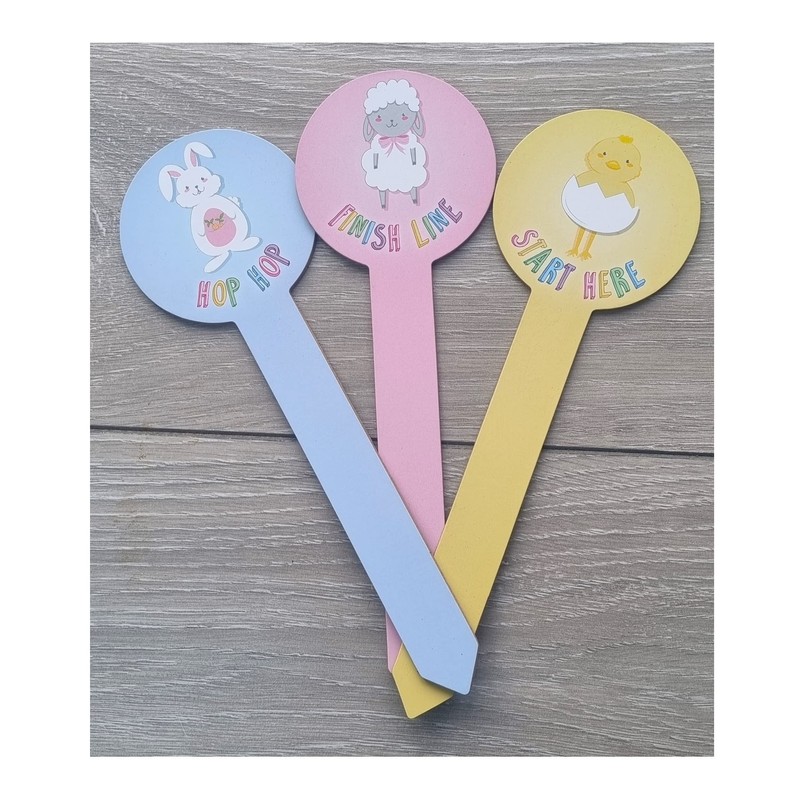 LR Supplies Easter Egg Hunt Signs 6pcs Wooden Garden Trail