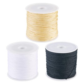 Cheriswelry - Cuerda de nailon trenzado de 0,8 mm, 49,21 yardas/rollo de 0,8 mm, cuerda de anudación china, cuerda para pulseras de macramé Kumihimo, fabricación de accesorios de manualidades (3