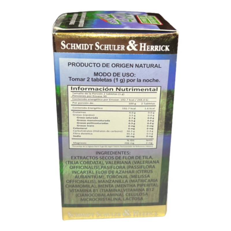 Paquete Schuler Cero Stress Tila Valeriana Tab Sabor