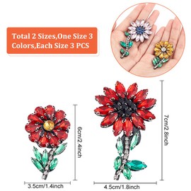 WEBEEDY 6PCS Beaded Applique Patches Flowers Sewing Patch Embroidery Appliques DIY Craft Badge for Clothing Shoes Socks