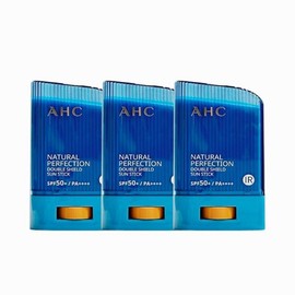 AHC Natural Perfection Double Shield Sun Stick 14g (Blue) 3pcs - Blue / AHC 내추럴 퍼펙션 더블 쉴드 선스틱 14g (파랑색) 3개 - 파랑색