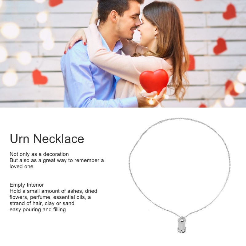 Ashes Necklace Perfume Pendant Pet Cremation Jewelry Titanium Steel Tower