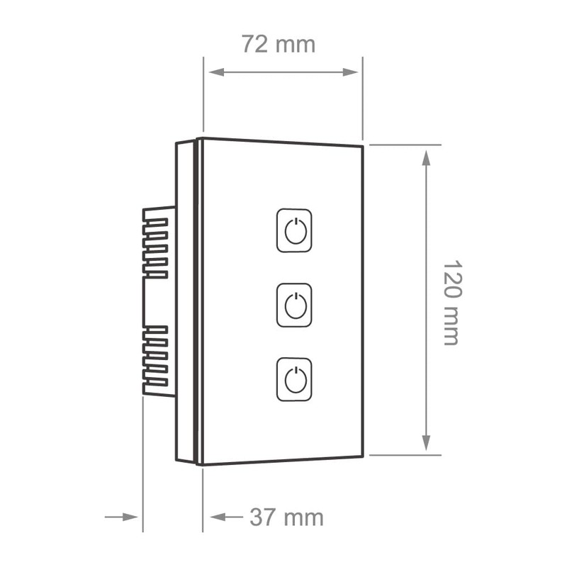 Tecnolite Connect - Apagador Inteligente Táctil WiFi 3 Circuitos, Requiere