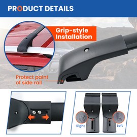 Roof Rack Cross Bars Fit for Ford Bronco Sport Base 2021-2024, Bigbend 2021-2024, Outer Banks 2021, Heritage Edition 2023 On-Road Version, Rooftop Aluminum Crossbars Power Grip Cargo Racks Rails