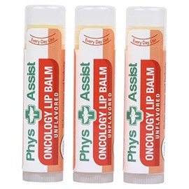 PhysAssist Oncology Bálsamo labial USDA Orgánico Sin Sabor Hidratante - Paquete de 3 | Cuidado hidratante de labios para labios secos, resecos y sensi