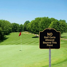 SignMission Designer Series Sign - Private Property No Outlet No Trespassing Or Turn Around with Stop Symbol | Black & Gold 18" X 18" Heavy-Gauge Aluminum Architectural Sign | Made in The USA