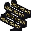 MUMUNN 4PCS Prom Royalty Sashes, Black Gold Prom Royalty Sash
