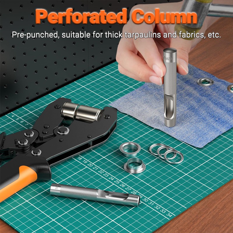 Preciva Eyelet pliers set, 300 pieces eyelet press, self-locking for
