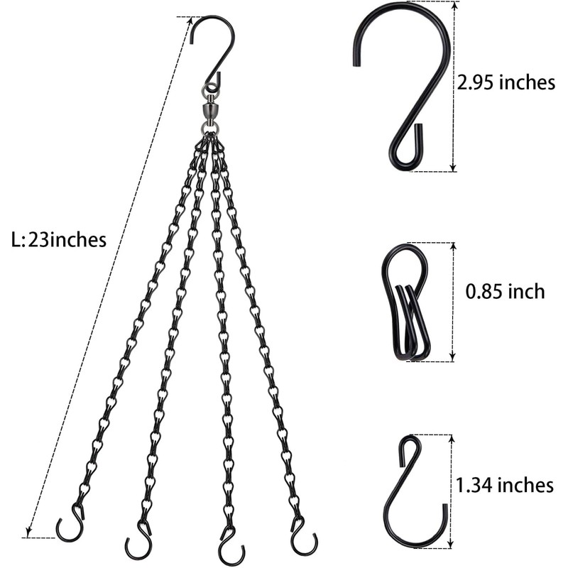 Swivel Hanging Basket Chains 23 Inches 4 Leads Hanging Chains
