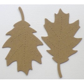 Unbranded {4} OAK LEAF - Bare Leaves Chipboard Die Cuts Embellishment - 3 1/2" Tall