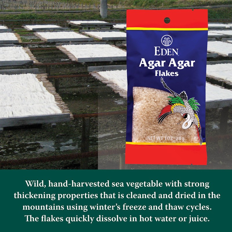 Eden Agar Agar Flakes, A Traditional Odorless, Tasteless Seaweed Gelatin