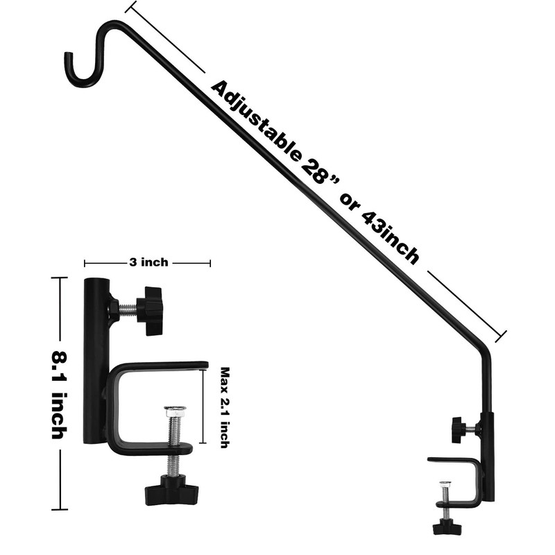 MIXXIDEA 2 Pack Heavy Duty Extensible Adjustable Deck Hooks for