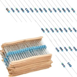DAOKAI Metal Film Resistors, 600 Pieces, 30 Types of Resistor Set, 1/4W, 1ohm-10Mohm, 1% Tolerance, High Precision, Stable Performance, Basic Parts, DIY Electronic Structure