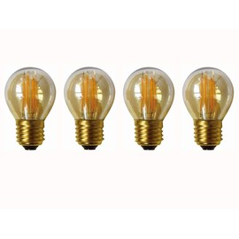 4W G45 Dimmable LED Filament Bulb G45 LED Vintage Edison Bulbs E26/E27 Medium Base Lamp for Home Pendant Antique Light,G14/G45 Shape,E26/E27 Socket Base,Amber Glass,2300K Warm White, Pack of 6