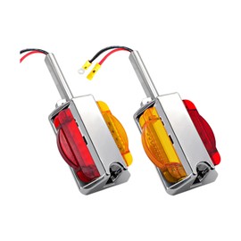 2pcs Trailer Fen-der Lights Marker Lights Waterproof Enclosed Clearance Trailer Lights For Cargo Utility Truck RV Hauler, Electroplating Shell