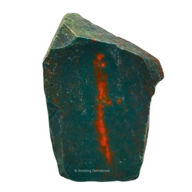 Amazing Gemstone Bloodstone Raw Crystals and Healing Stones, Natural Rocks for Tumbling and DIY Raw Stones and Crystals (1 Piece)