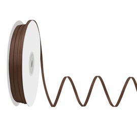 LoomJoyz Double Sides Brown Grosgrain Ribbon 3mm×91 Meters Thin Ribbon Ideal for Gift Wrapping Sewing Hair Bow Flower Bouquet Art Crafts Weddings Floral Arrangements