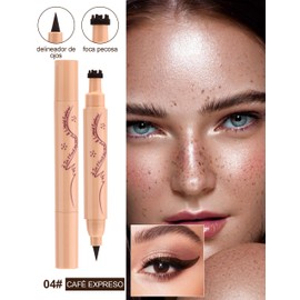 Erinde Actualizar el Lápiz Delineador Para Pecas, Lápiz Para Ojos y Pecas 2 en 1, Resistente al Agua y de Larga Duración, Secado Rápido, Para Crear Fácilmente un Efecto Natural y Realista de Pecas, #04