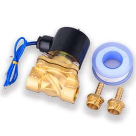 WDTPUCN Brass Electric Solenoid Valve 2 Position 2 Way Normally Closed for Water, Air, Diesel - Reliable and Versatile (12VDC 1/2NPT ‎2W160-15)