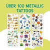 100 metallic tattoos for sticking, skin-friendly children's tattoos, digger and