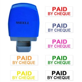 SSEELL PAID BY CHEQUE Self Inking Rubber Flash Stamp Self-Inking Pre-inked RE-inkable Office Work Company School Stationary Stamps Without Frame Line - Black Ink Color