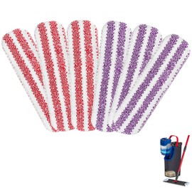 6 PCS Microfibre Mop Cloths Replacement for Vileda H2PrO and for O-Cedar H2PrO Flat mop Spare Parts, Washable and Reusable Mop Pads, 2 Colors